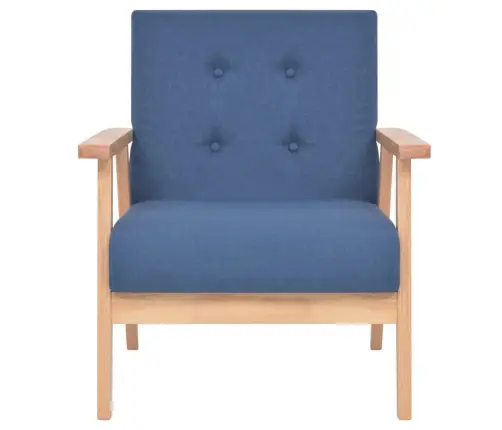 Dīvānu Komplekts, 3 Gab., Zils Audums Vidaxl