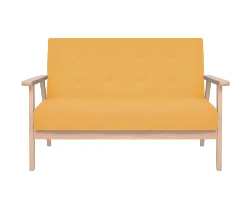 Dīvānu Komplekts, 2 Gab., Dzeltens Audums Vidaxl