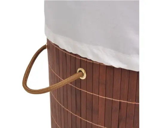 Veļas Grozs, Apaļš, Brūns Bambuss Vidaxl