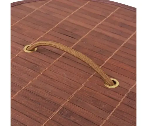 Veļas Grozs, Apaļš, Brūns Bambuss Vidaxl