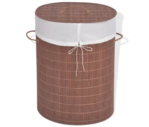 Veļas Grozs, Ovāla Forma, Brūns Bambuss Vidaxl