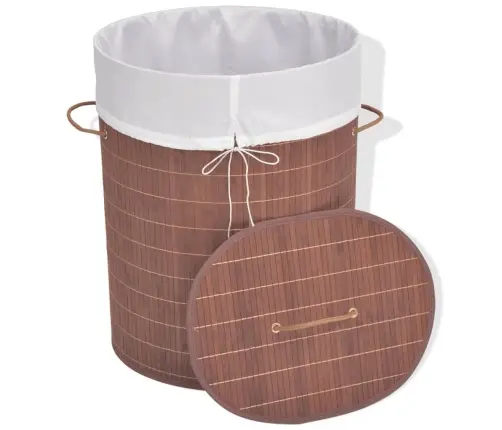 Veļas Grozs, Ovāla Forma, Brūns Bambuss Vidaxl