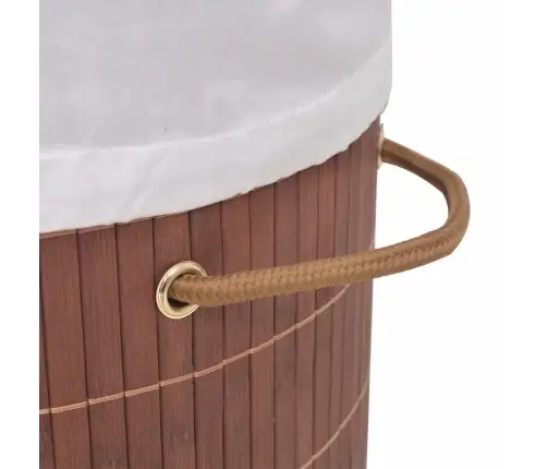 Veļas Grozs, Ovāla Forma, Brūns Bambuss Vidaxl