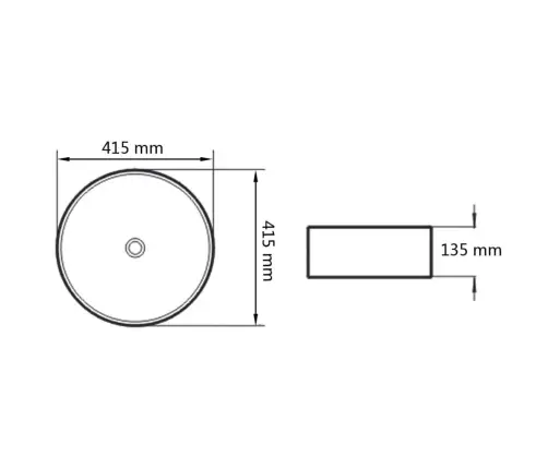 Izlietne, 41,5X13,5 Cm, Apaļa, Melna Keramika Vidaxl
