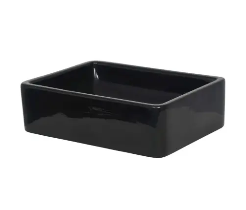 Izlietne, 41X30X12 Cm, Taisnstūra Formas, Melna Keramika Vidaxl