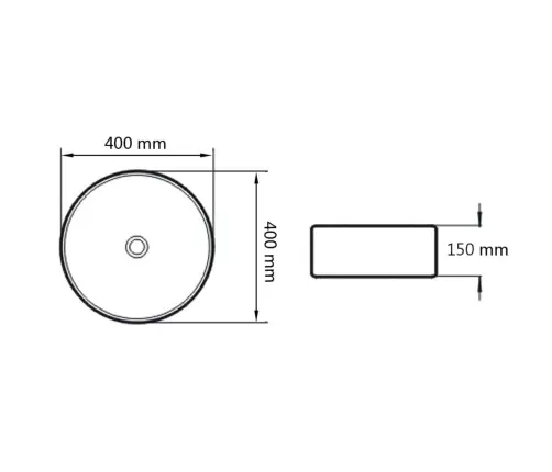 Izlietne, 40X15 Cm, Apaļa, Melna Keramika Vidaxl