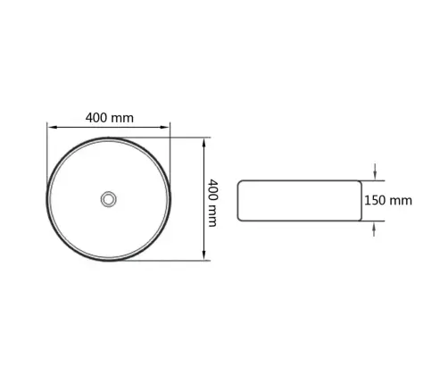 Izlietne, 40X15 Cm, Apaļa, Melna Keramika Vidaxl