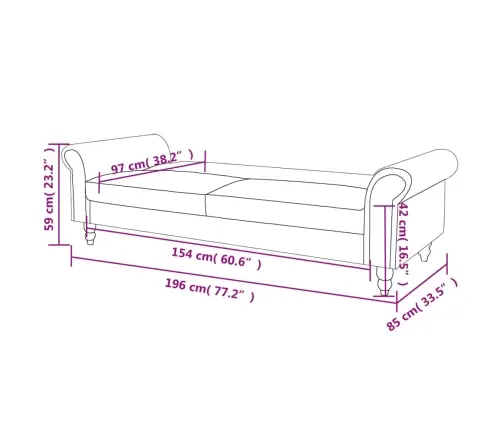 Diivanvoodi 2-Kohaline Käetugedega, Kunstseemisnahast, Pruun