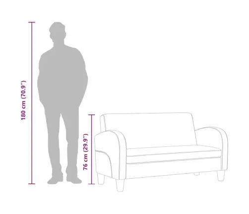 Dīvāns, Divvietīgs, Mākslīga Zamšāda, Brūns Vidaxl