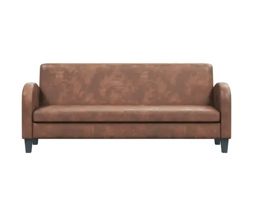 Dīvāns, Trīsvietīgs, Mākslīga Zamšāda, Brūns Vidaxl Dīvāns, Trīsvietīgs, Mākslīga Zamšāda, Brūns Vidaxl