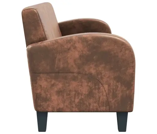 Dīvāns, Trīsvietīgs, Mākslīga Zamšāda, Brūns Vidaxl Dīvāns, Trīsvietīgs, Mākslīga Zamšāda, Brūns Vidaxl