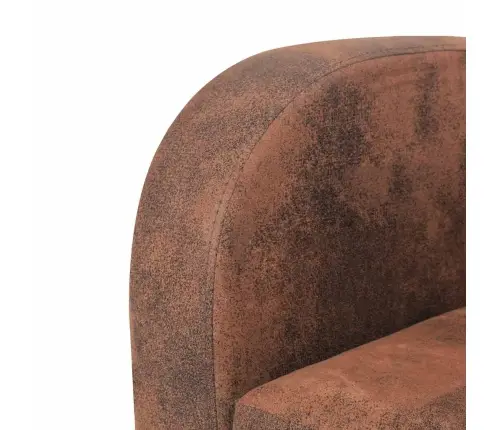 Dīvāns, Trīsvietīgs, Mākslīga Zamšāda, Brūns Vidaxl Dīvāns, Trīsvietīgs, Mākslīga Zamšāda, Brūns Vidaxl