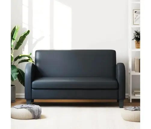 Dīvāns, Divvietīgs, Melna Mākslīgā Āda Vidaxl