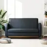 Dīvāns, Divvietīgs, Melna Mākslīgā Āda Vidaxl