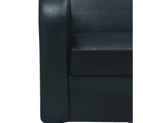 Dīvāns, Divvietīgs, Melna Mākslīgā Āda Vidaxl