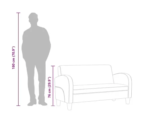 Dīvāns, Divvietīgs, Melna Mākslīgā Āda Vidaxl