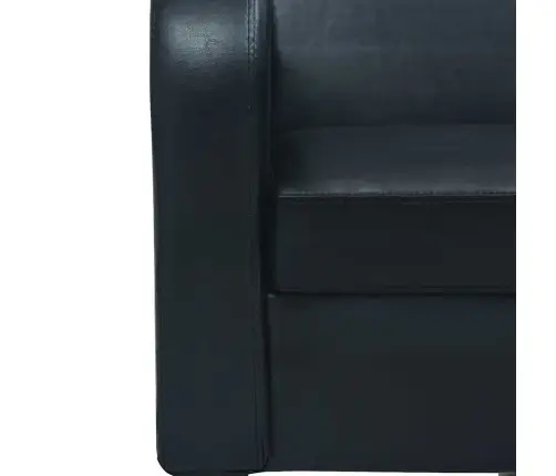 3-Kohaline Diivan, Kunstnahk, Must