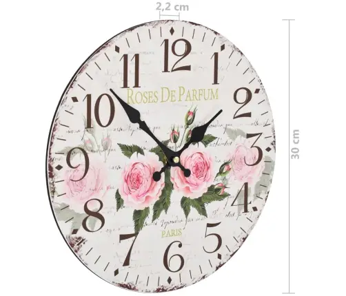 Vintāžas Sienas Pulkstenis, Zieds, 30 Cm Vidaxl