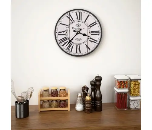 Sieninis Laikrodis Virtuvei, 30cm Vintažinio Dizaino, Londonas