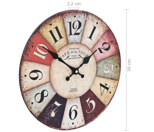 Vanaaegne Seinakell, Värviline, 30 Cm