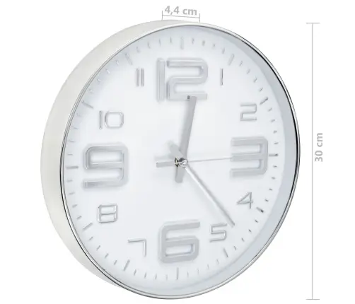 Sienas Pulkstenis, 30 Cm, Sudraba Krāsa Vidaxl