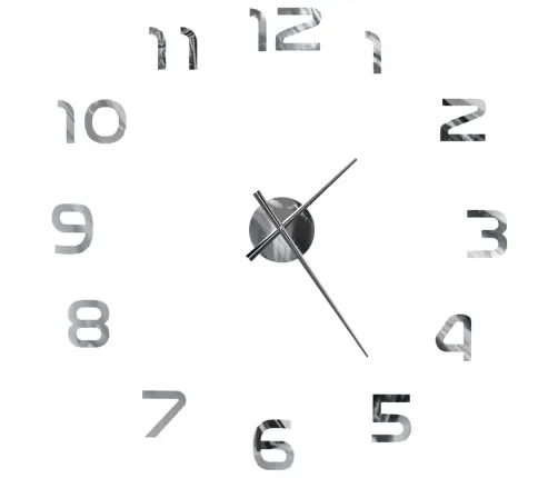 3D Sienas Pulkstenis, Moderns Dizains, 100 Cm, Xxl, Sudraba Vidaxl