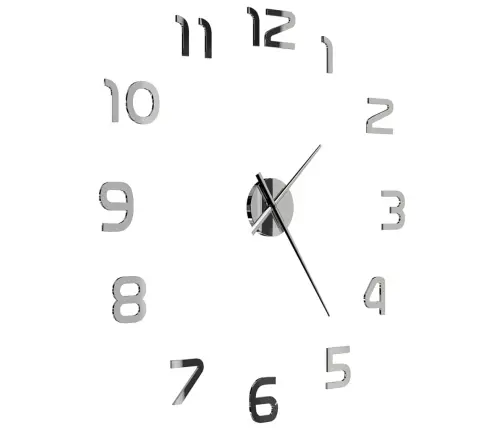 3D Sienas Pulkstenis, Moderns Dizains, 100 Cm, Xxl, Sudraba Vidaxl