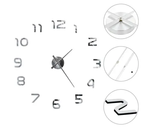 3D Sienas Pulkstenis, Moderns Dizains, 100 Cm, Xxl, Sudraba Vidaxl