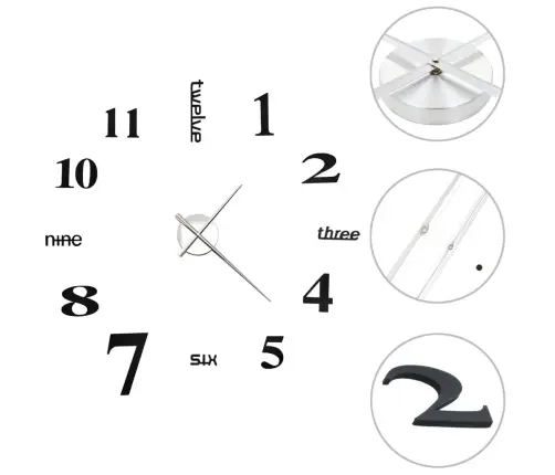 3D Sienas Pulkstenis, Moderns Dizains, 100 Cm, Xxl, Melns Vidaxl