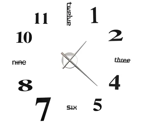 3D Sienas Pulkstenis, Moderns Dizains, 100 Cm, Xxl, Melns Vidaxl