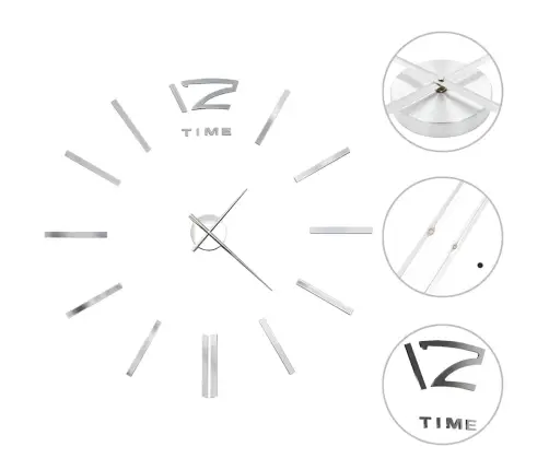 3D Sienas Pulkstenis, Moderns Dizains, 100 Cm, Xxl, Sudraba Vidaxl