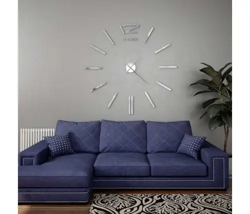 3D Sienas Pulkstenis, Moderns Dizains, 100 Cm, Xxl, Sudraba Vidaxl