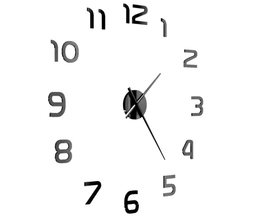 3D Sienas Pulkstenis, Moderns Dizains, 100 Cm, Xxl, Melns Vidaxl