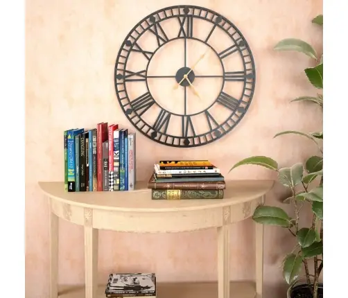 Vintāžas Sienas Pulkstenis, Metāls, 60 Cm, Kvarca Mehānisms Vidaxl