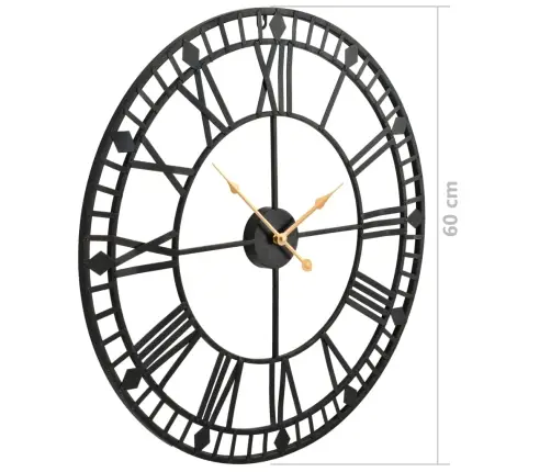 Vintāžas Sienas Pulkstenis, Metāls, 60 Cm, Kvarca Mehānisms Vidaxl