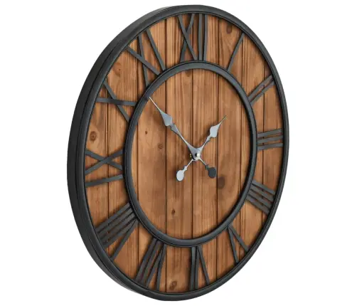 Vintāžas Sienas Pulkstenis, Xxl, Metāls, Koks, Kvarca Mehānisms Vidaxl