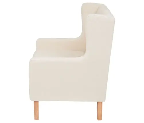 Sofos Komplektas, 2Vnt., Audinys, Kreminė Balta