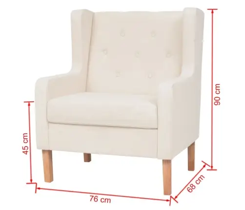 Dīvānu Komplekts, 2 Gab., Krēmbalts Audums Vidaxl