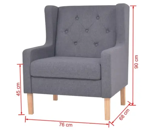 Dīvānu Komplekts, 2 Gab., Pelēks Audums Vidaxl