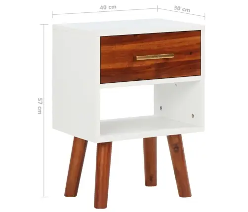 Naktinės Spintelės, 2Vnt., 40X30X57cm Akacijos Masyvas