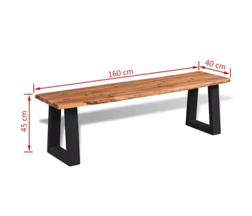 Sols, 160 Cm, Akācijas Masīvkoks Vidaxl