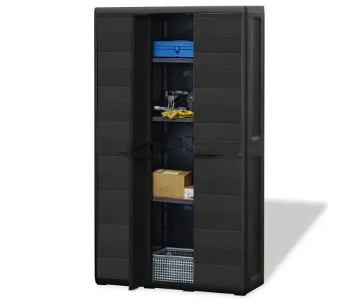 Dārza Skapītis, 4 Plaukti, Melns Vidaxl