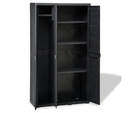 Dārza Skapītis, 4 Plaukti, Melns Vidaxl