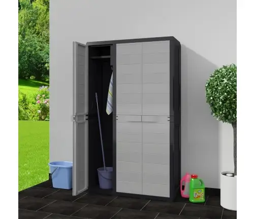 Dārza Skapītis, 4 Plaukti, Melns Ar Pelēku Vidaxl