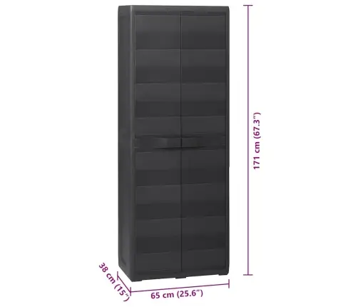 Dārza Skapītis, 3 Plaukti, Melns Vidaxl