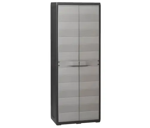 Dārza Skapītis, 3 Plaukti, Melns Ar Pelēku Vidaxl