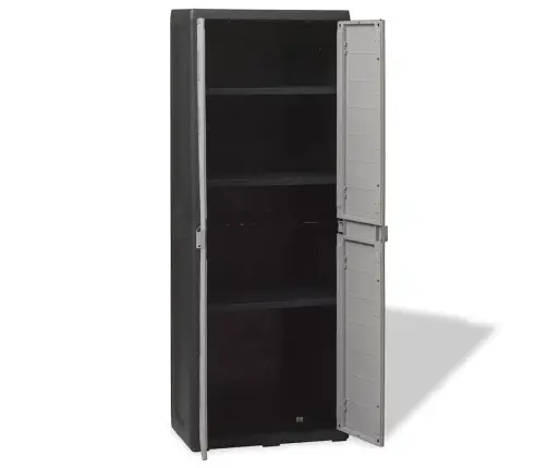 Dārza Skapītis, 3 Plaukti, Melns Ar Pelēku Vidaxl