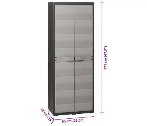 Dārza Skapītis, 3 Plaukti, Melns Ar Pelēku Vidaxl