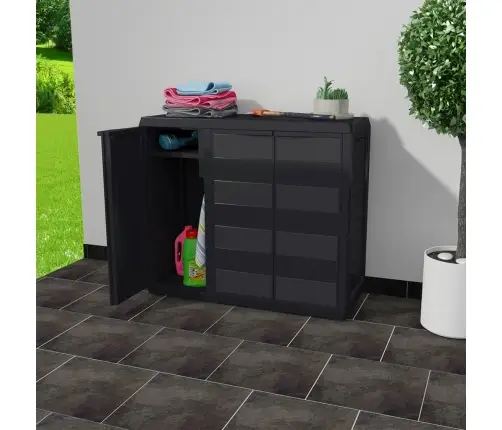 Dārza Skapītis, 2 Plaukti, Melns Vidaxl