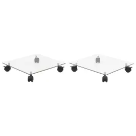 Augu Paliktņi Ar Riteņiem, 2 Gab., 35X35 Cm, Rūdīts Stikls Vidaxl